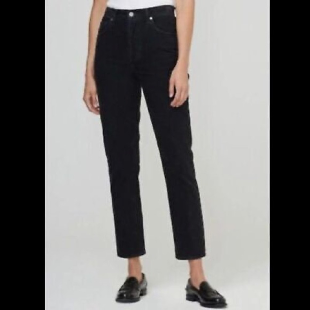 CITIZENS OF HUMANITY JOLENE‎ HIGH RISE STRAIGHT CORDUROY IN BLACK 24
